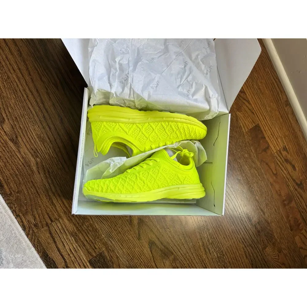 APL TechLoom Phantom Womens 8 Energy Clear Neon Yellow Green Sneakers New